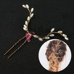 Ac metalic pentru par ACM023 Argintiu, Aurii cu perlute